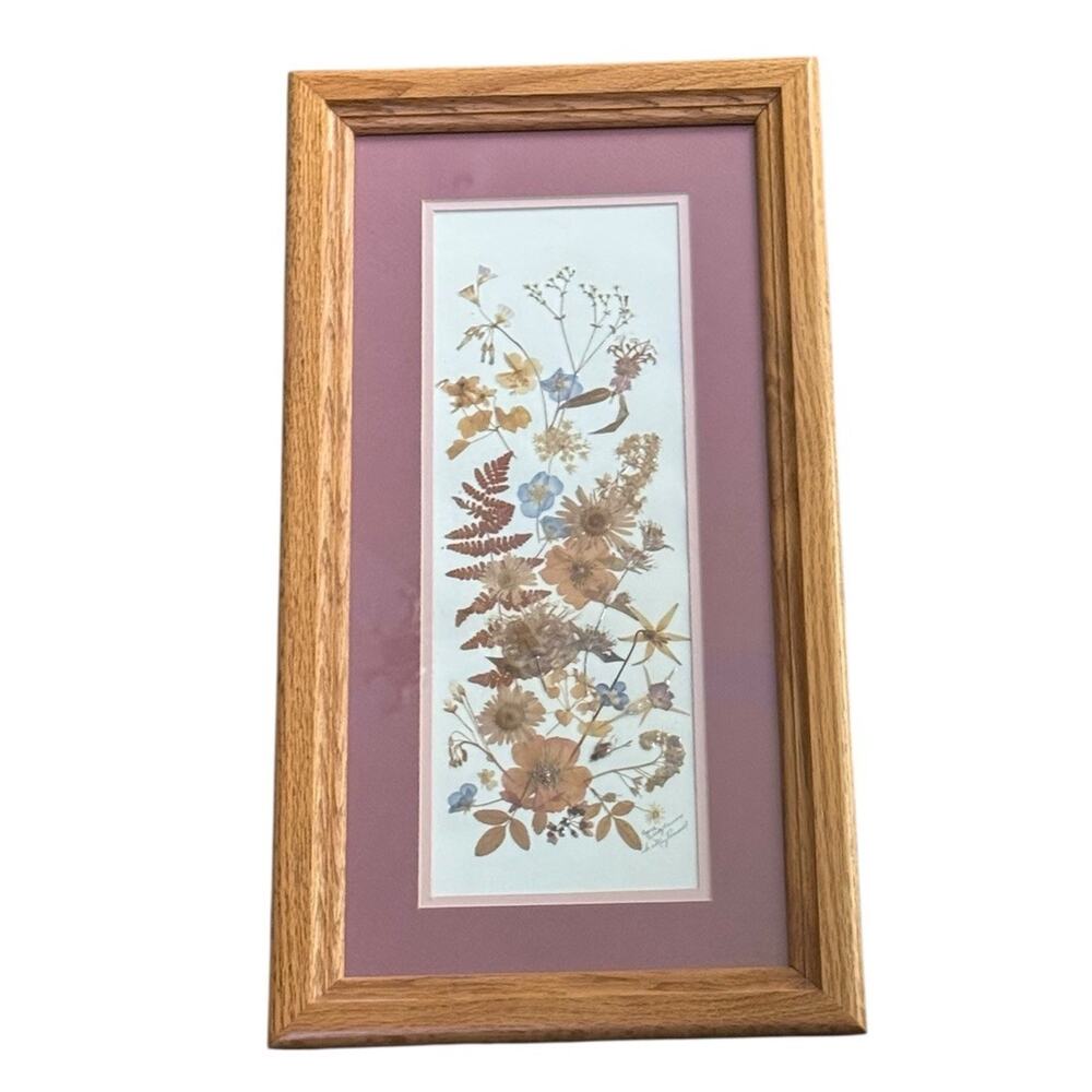 VTG Ozark Wildflower Pressed Floral Art in Wood Frame Personalized / Boho Rustic
